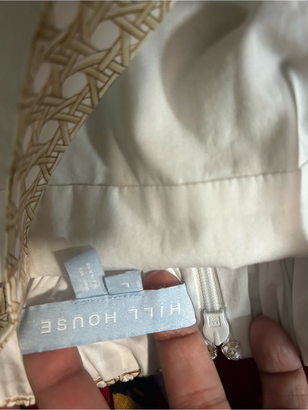 Hill House Midi Dress in Cream and White Geometric Print… - Picture 5 of 5